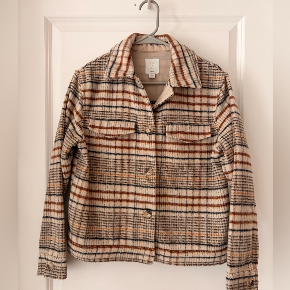 Joie Brown Soft Brushed Plaid Jacket